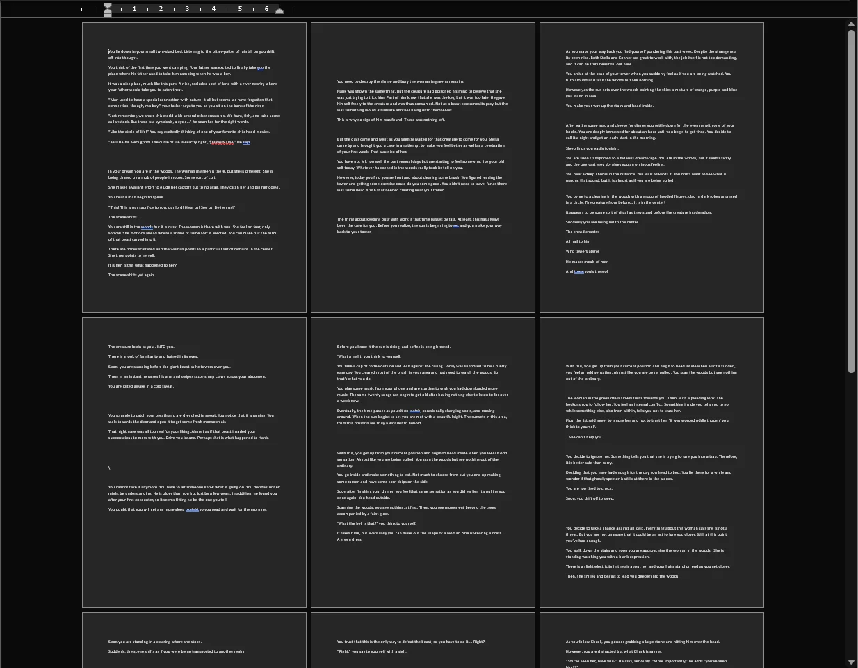 Storyboard for 5 Rules to Survive Tower 3.